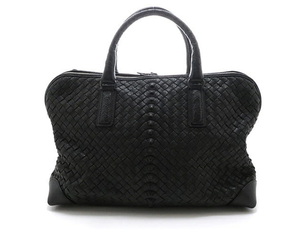 BOTTEGA VENETA Bag Shoulder Intrecciato Briefcase Black Leather